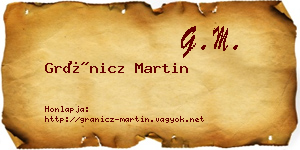 Gránicz Martin névjegykártya