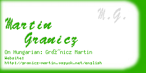 martin granicz business card